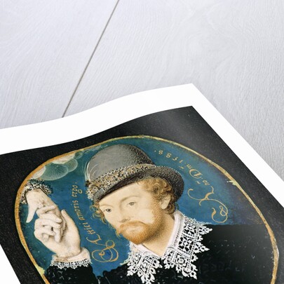 Man clasping hand from a cloud, possibly William Shakespeare, 1588 by Nicholas Hilliard