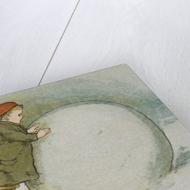 Children Rolling Snowballs by Lizzie Mack
