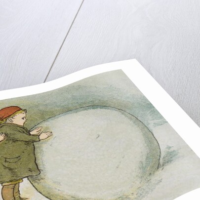 Children Rolling Snowballs by Lizzie Mack