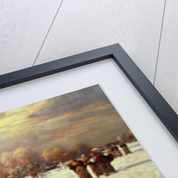 Lovers in a sleigh by Alfred von Wierusz-Kowalski