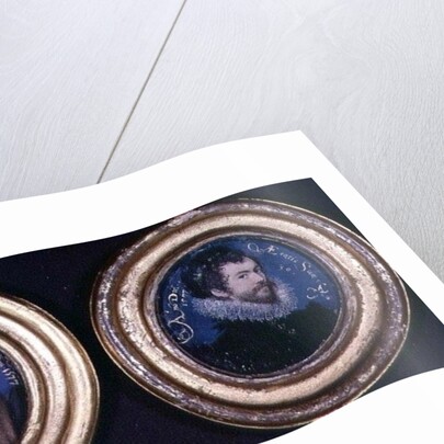 LtoR:Richard Hilliard the artist's father, c.1577, and Self Portrait, 1577 by Nicholas Hilliard
