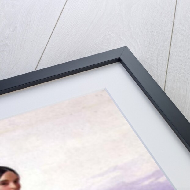 A country girl standing by a fence by William Lee