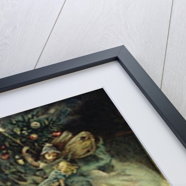 Children dreaming of toys, frontispiece of 'A Christmas Tree Fairy', pub. 1886 by Lizzie (1867-fl.1880-1902) Mack