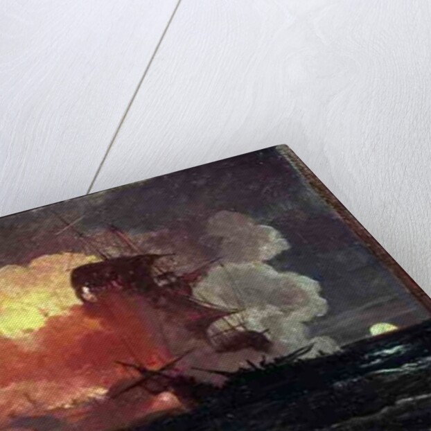 A Naval Engagement by Philip James de Loutherbourg