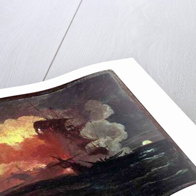 A Naval Engagement by Philip James de Loutherbourg