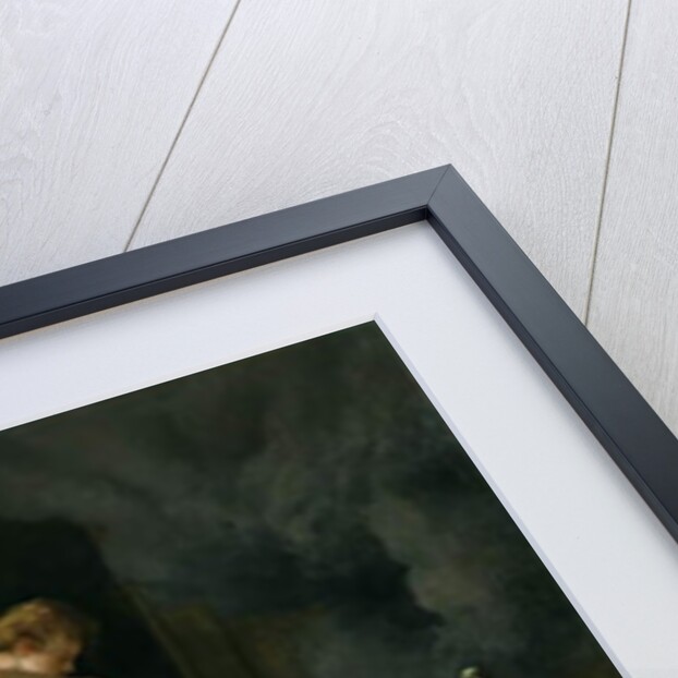 Tobias and Sarah with the Archangel Raphael exorcising the demon Asmodeus, restored version reassembled from two separated fragments by Jan Havicksz. Steen