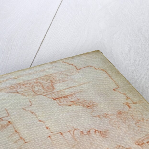 Inv. 1859 6-25-560/2. R. Drawing of architectural details by Michelangelo Buonarroti