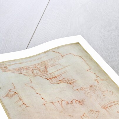 Inv. 1859 6-25-560/2. R. Drawing of architectural details by Michelangelo Buonarroti