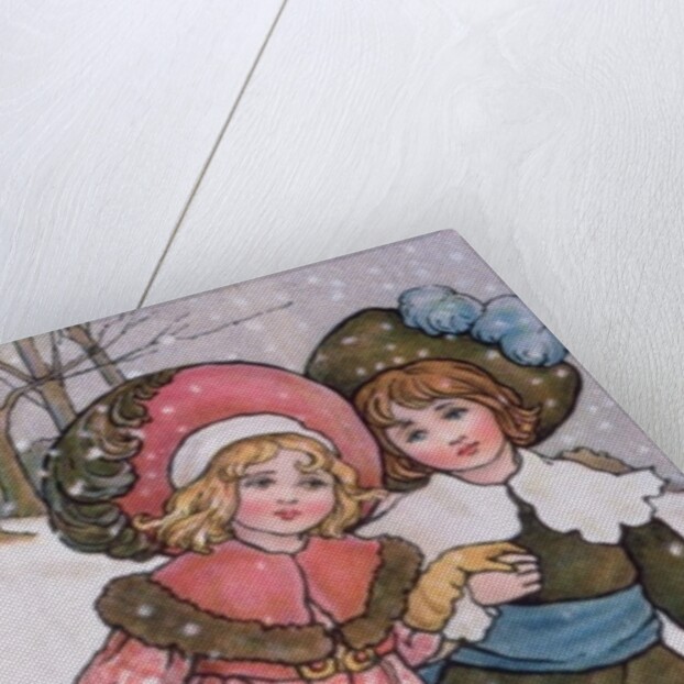 Girl and Boy Skating, late 19th or early 20th century by Florence Hardy