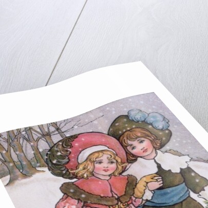 Girl and Boy Skating, late 19th or early 20th century by Florence Hardy