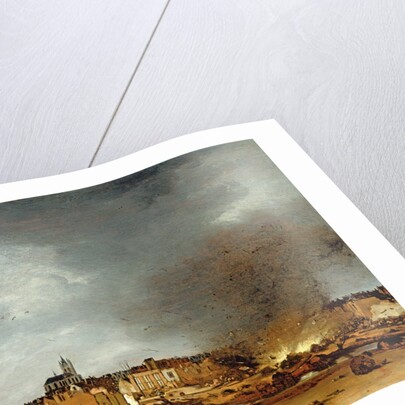 A view of Delft with the Explosion of 1654 by Egbert van der Poel