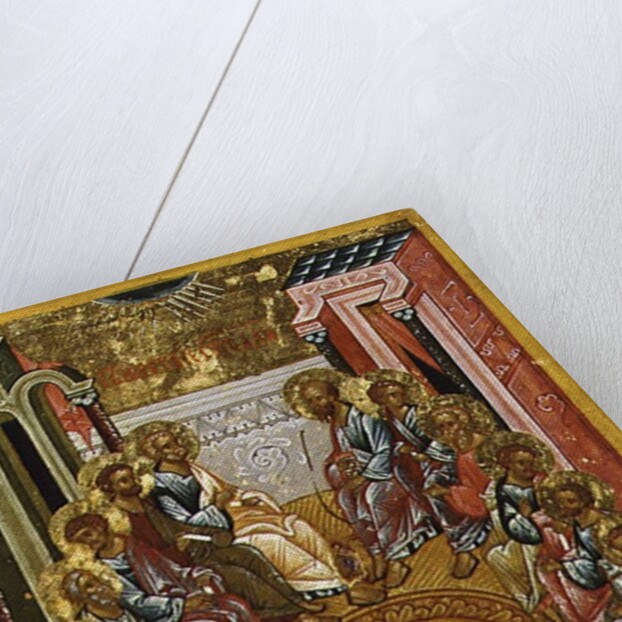 The Descent of the Holy Spirit, Russian icon from the Cathedral of St. Sophia, Novgorod School, 15th century by School Russian