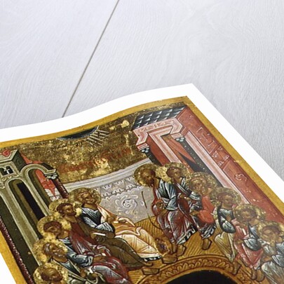 The Descent of the Holy Spirit, Russian icon from the Cathedral of St. Sophia, Novgorod School, 15th century by School Russian