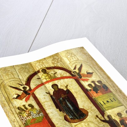 The Protection of the Theotokos Russian icon from the Zverin Monastery, 1399 by Novgorod School
