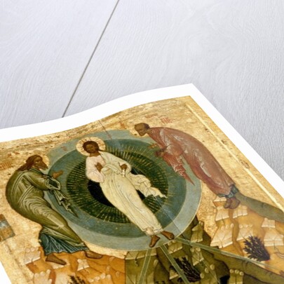 The Transfiguration of Our Lord, Russian icon from the Holy Theotokos Dormition Church on the Volotovo field near Novgorod by Novgorod School