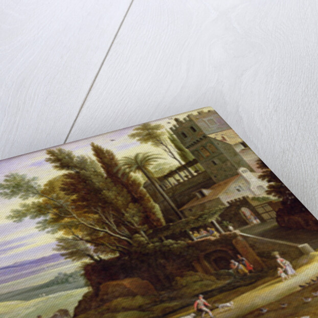 Landscape with Shepherds and the Supper at Emmaus by Marten Ryckaert