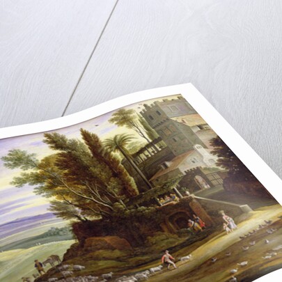 Landscape with Shepherds and the Supper at Emmaus by Marten Ryckaert