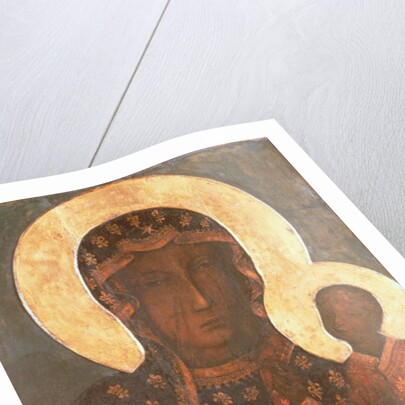 The Black Madonna of Jasna Gora, Byzantine-Russian Icon by School Russian