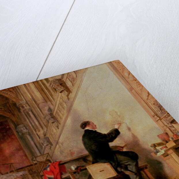 Daniel Maclise painting his mural 'The Death of Nelson' in the House of Lords, 1865 by John Ballantyne