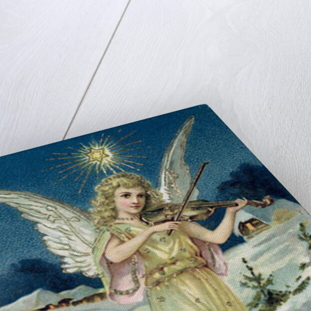 Angel with Violin, Victorian postcard by Anonymous