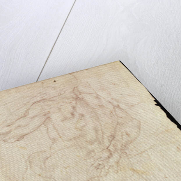 Drawing of a male standing figure by Michelangelo Buonarroti