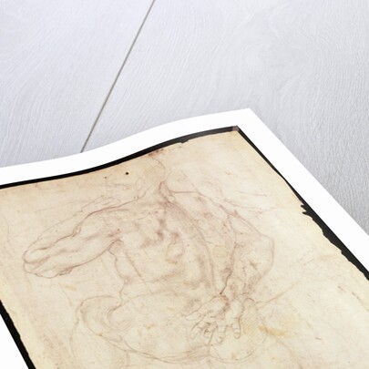 Drawing of a male standing figure by Michelangelo Buonarroti