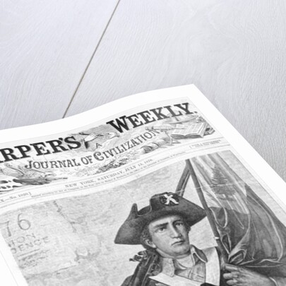 76 Minuteman or Continental Soldier holding a musket flag by George Willoughby Maynard