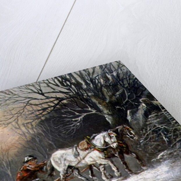 Timber Sledge in Winter, 19th century by German School