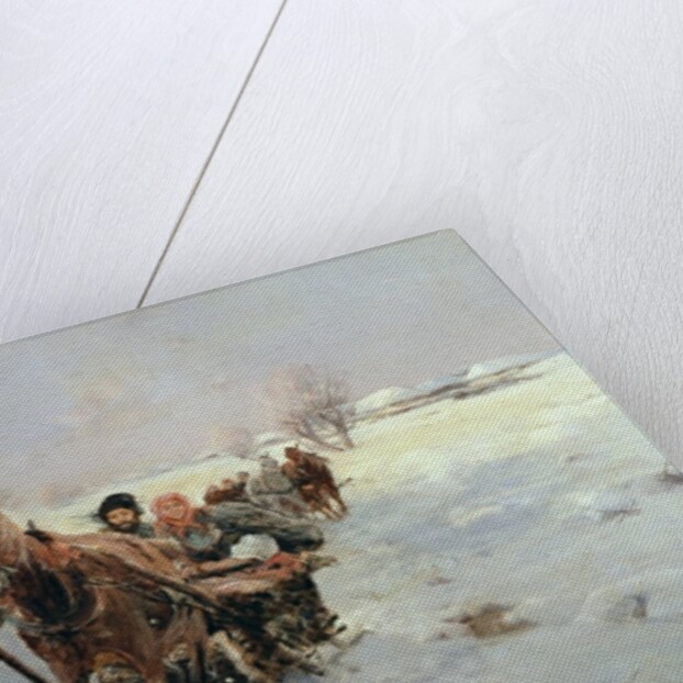 Sleighs in a Winter Landscape by Janina Konarsky