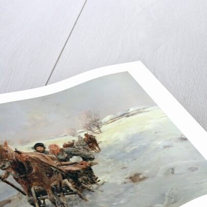 Sleighs in a Winter Landscape by Janina Konarsky