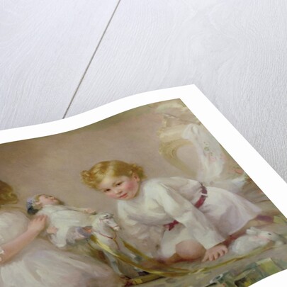 A Brother and Sister Playing, 1915 by Frederick Howard Michael