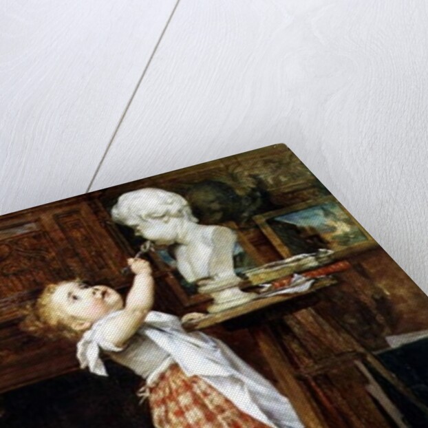 Young Girl Feeding a Statue by Timoleon Marie Lobrichon