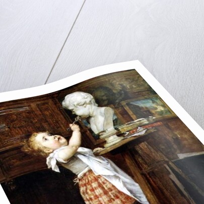 Young Girl Feeding a Statue by Timoleon Marie Lobrichon