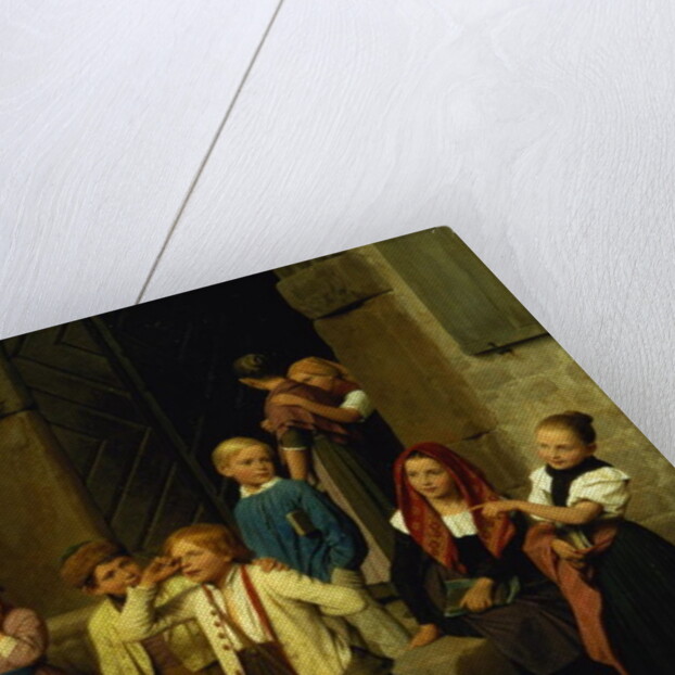 Schoolchildren Watching a Boy Cry, 1861 by Friedrich Edouard Meyerheim