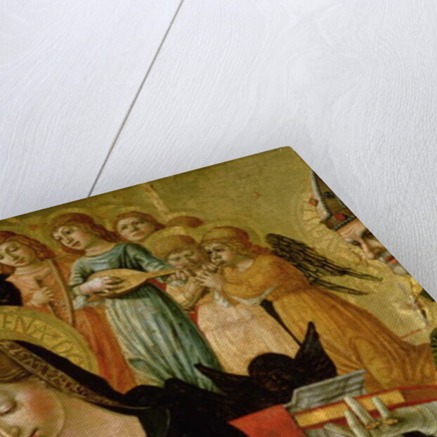 The Marriage of Saint Catherine of Siena, detail of the head of the Virgin and angels, c.1481-1500 by Lorenzo d'Alessandro da Severino II