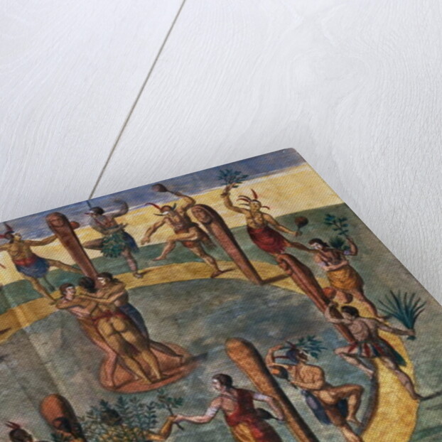 Indian ritual dance from the village of Secoton, book illustration, c.1570-80 by John White