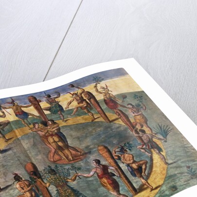 Indian ritual dance from the village of Secoton, book illustration, c.1570-80 by John White