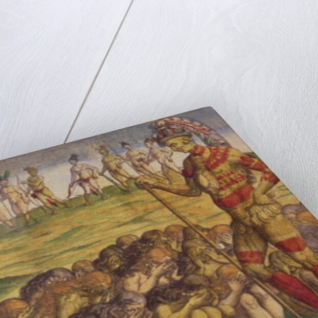 Capture of the Aztecs by the Spanish Colonists, book illustration, c.1550 by Theodor de Bry