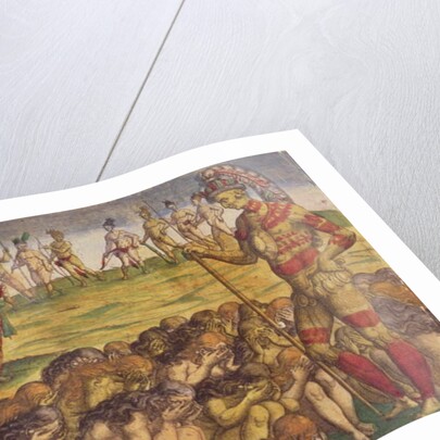 Capture of the Aztecs by the Spanish Colonists, book illustration, c.1550 by Theodor de Bry