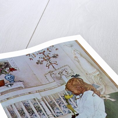 Lisbeth with a yellow tulip by Carl Larsson