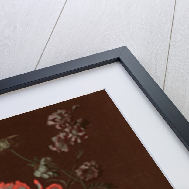 Hollyhocks and Other Flowers in a Vase, 1702-20 by Jan van Huysum