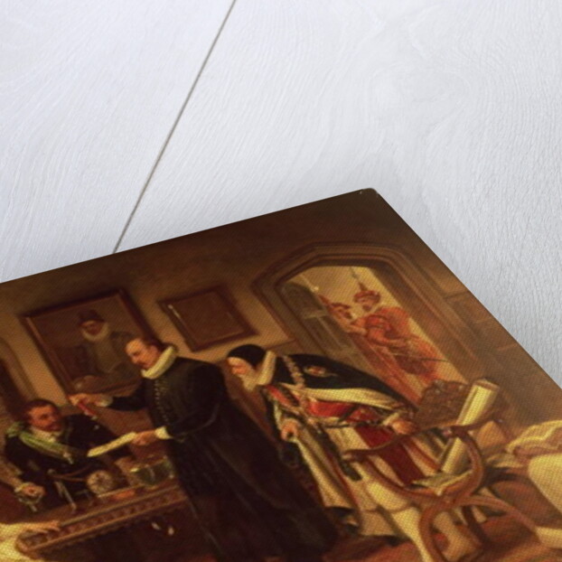 Dr William Gilbert Demonstrating his Experiment on Electricity to Queen Elizabeth I and her Court by Arthur Ackland Hunt