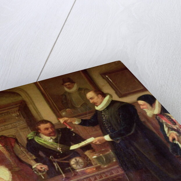 Dr William Gilbert Demonstrating his Experiment on Electricity to Queen Elizabeth I and her Court by Arthur Ackland Hunt