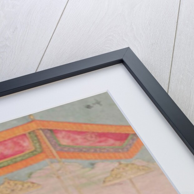 Mughal Emperor Babur and his son, Humayan, Indian miniature from Rajasthan, 16th century by Dip Chand