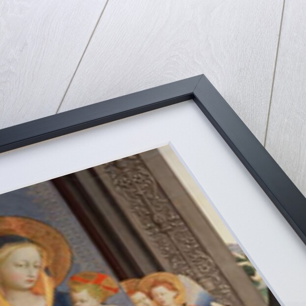 Detail from the Politico Di San Domenico showing the Virgin and Child enthroned with Eight angels, c.1422 by Fra (c.1387-1455) Angelico