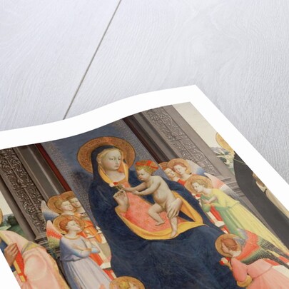 Detail from the Politico Di San Domenico showing the Virgin and Child enthroned with Eight angels, c.1422 by Fra (c.1387-1455) Angelico