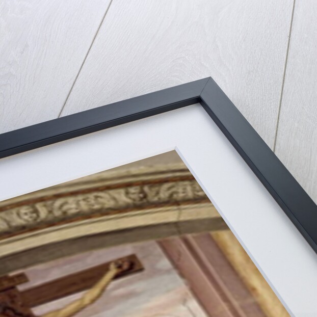 The Crucifixion of Christ. Inscription '' INRI '' on the cross by Giovanni Antonio Sogliani