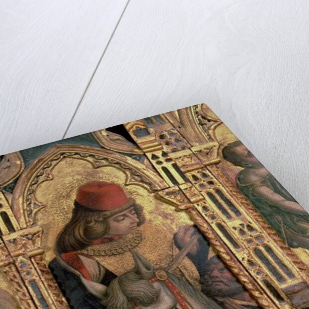 St. Martin, detail from the San Martino polyptych by Carlo Crivelli