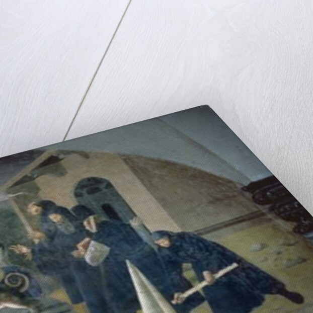 St. Benedict Lifting the Fallen Rock, detail from the fresco cycle of the Life of St. Benedict from the Chiostro degli Aranci c.1430's by Giovanni di Consalvo