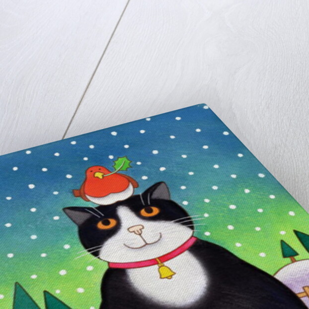 Cat with Robin by Cathy Baxter